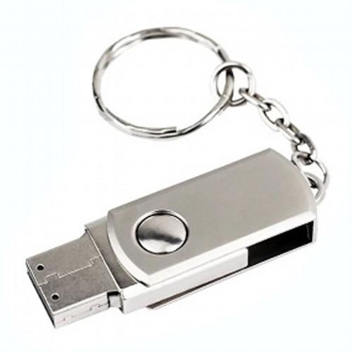 【並行輸入品】360度回転式 USBメモリ 8GB シルバー 金属製 付 コンパクト USBメモリー...