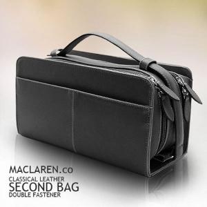 MACLAREN マクラーレン ダブルファスナー式セカンドバッグ ブラック AN-2133BK __