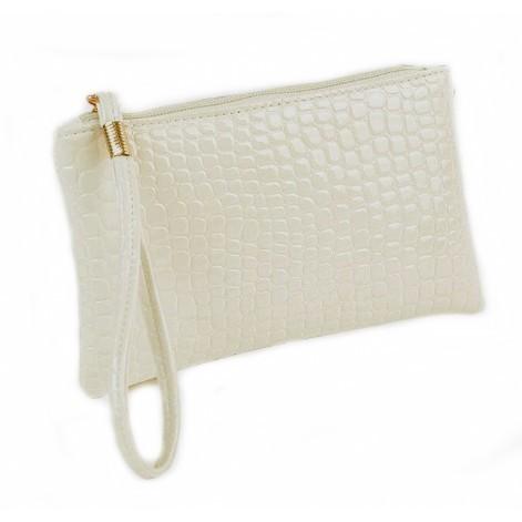 クロコダイル柄 レディース 財布 オフホワイト ワニ柄 ハンドバッグ 小銭入れ コインケース スマホ...