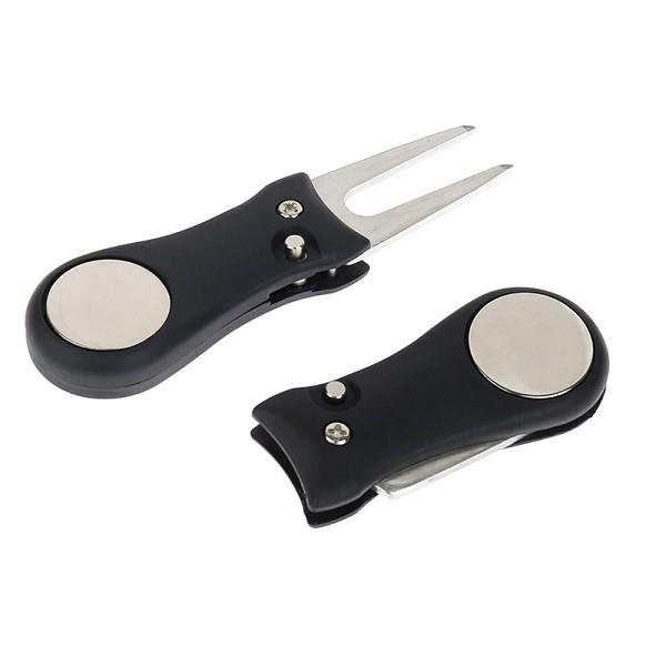 【並行輸入品】リペアツール ゴルフフォーク ブラック ジャックフォーク マーカー付 グリーンフォーク...