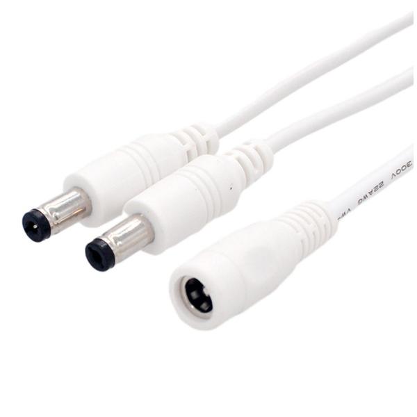 【並行輸入品】2分岐 DC電源ケーブル メス-オス2 DC5.5/2.1mm 12V5A DC電源マ...