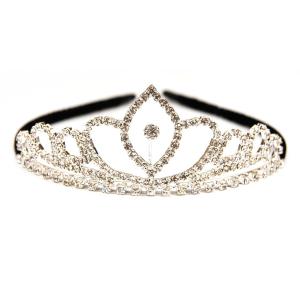 子供用 カチューシャ ティアラ H-075 髪飾り 結婚式 発表会 舞台 ヘアアクセ アクセサリー プリンセス (シルバー F) _