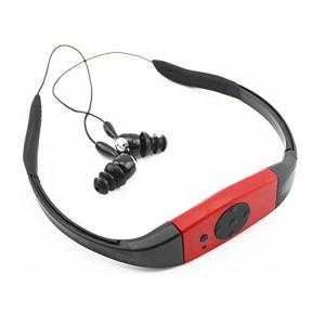 防水 MP3プレイヤー 完全防水型 プール 音楽プレイヤー オーディオプレーヤー 防水等級 IPX8 水中 3m (レッド) _