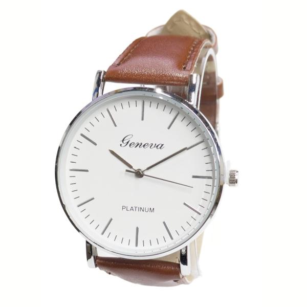 【並行輸入品】腕時計 時計 レトロカジュアルウォッチ  ブラウン ホワイト文字盤 _