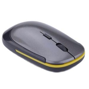 マウス 超薄型 軽量 ワイヤレスマウス USB 光学式 3ボタン 2.4G コンパクト マウス (グレー) _