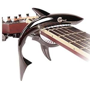 【並行輸入品】ギター用 サメ形 カポタスト ブラック スチール製 金属製 鮫 シャーク カポK _.
