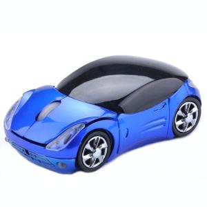 車デザイン USB ワイヤレス 光学マウス ブルー 車型 マウス _