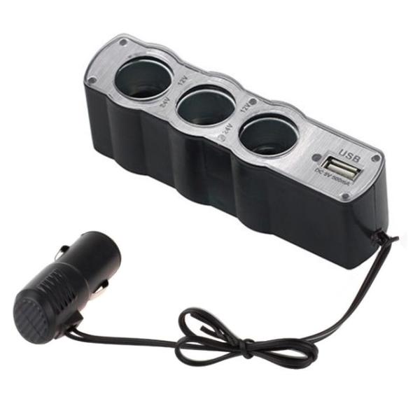 【並行輸入品】USBポート搭載 3連シガーソケット 車用 12V 5A シガー電源 増設 スマホ 充...