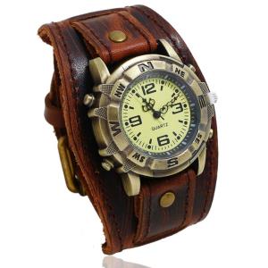 【並行輸入品】腕時計 メンズ パンク レトロ レトロブラウン アナログクオーツ 時計 ビジネス ウォッチ カジュアル おしゃれ 男女兼用 _