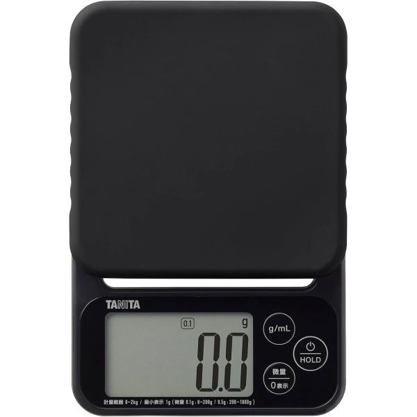 タニタ クッキングスケール KJ-222-BK ブラック 0.1g単位 微量 mL HOLD キッチ...