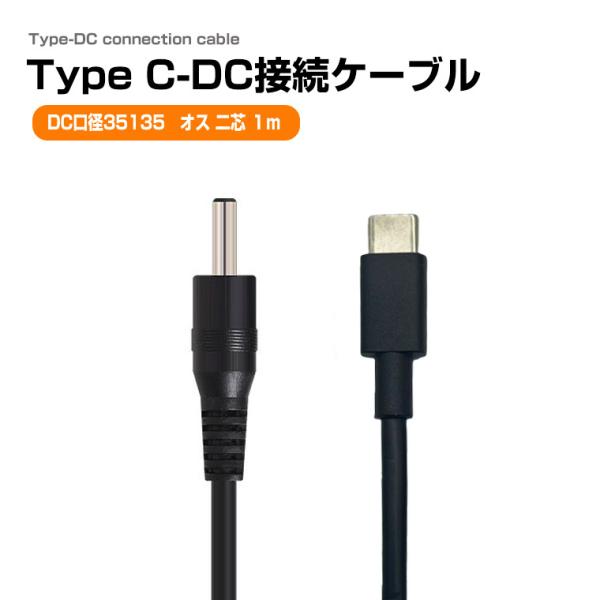 Type-C DC変換ケーブル DC35135 5.5×3.5mm オス-オス 1m USB-C 電...