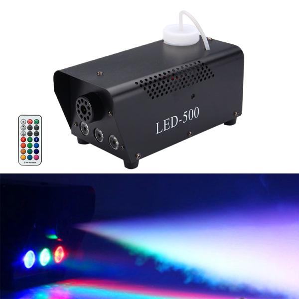 フォグマシン 500w LED付き RGB リモコン付属 室内用 小型 照明 舞台 演出 パーティー...