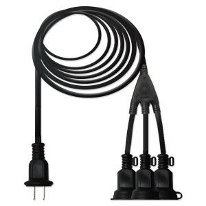 DENKO HOME（電光ホーム） 延長コード 1m 2又 屋外用 防雨型 2分岐 2股