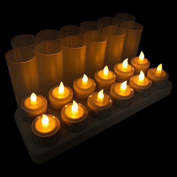 LEDキャンドル 12個セット 専用ホルダー付 充電式 ゆらぎ 間接照明 ライト おしゃれ 結婚式 ...