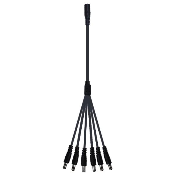 汎用 DC分岐ケーブル 6分岐 外径5.5mm 内径2.1mm LEDテープ 防犯カメラ DCジャッ...