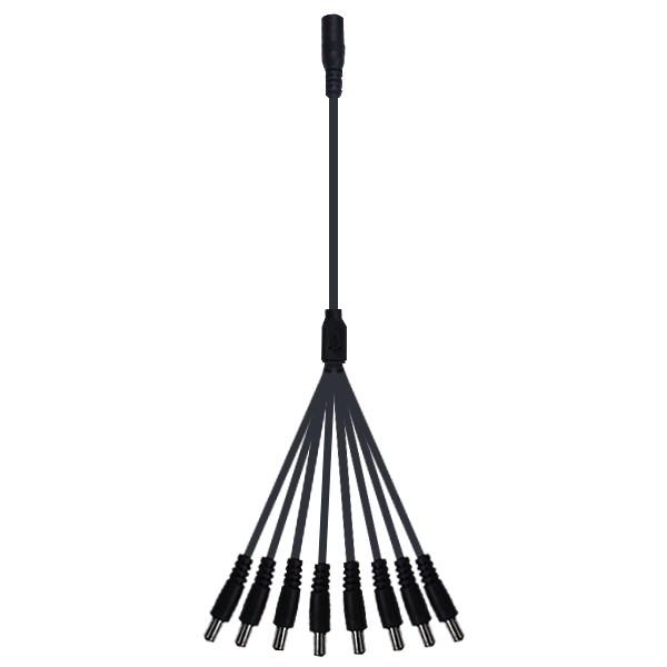 汎用 DC分岐ケーブル 8分岐 外径5.5mm 内径2.1mm LEDテープ 防犯カメラ DCジャッ...