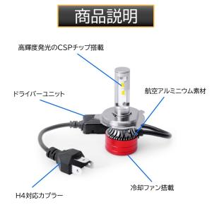 爆光 LEDヘッドライト H4 Hi/Lo 高...の詳細画像2