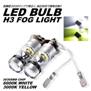 H3 全2色 LED フォグランプ 高輝度SMDチップ フォグライト DC12V イエロー フォグ ホワイト