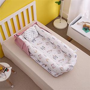 Luddy ベビーベッド 新生児 枕付き ベッドインベッド 折りたたみ式 携帯型ベビーベッド 添い寝 ポータブル 出産祝い 通気性洗濯可能 0-24ヶ月