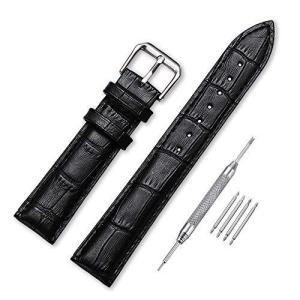 時計バンド 鰐皮紋様 レザー腕時計交換用本革ベルト 12mm 14mm 16mm 18mm 20mm 22mm 24mm おしゃれ 耐水性