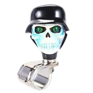 Bashineng 自動ステアリングノブ 兵士頭蓋骨 パワーハンドルコントロールスピナー 車両ホイール カー用品 トラック 樹脂 汎用 (ブ