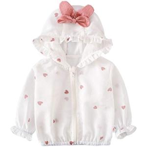 Mornyray 女の子ラッシュガード ベビーラッシュパーカー 夏 女の子 子供服 UVカット 長袖 日焼け止め 紫外線防止 冷房対策 虫除