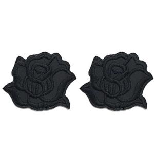 刺繍 バラ 2枚セット ワッペン アップリケ リメイク デコ 雑貨 アイロン接着
