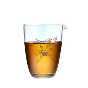 ポカロティー 耐熱ガラス 湯のみ 松鶴 カップ クリア 茶海 公道杯 透明 分茶器 茶具 直火可 電子レンジ対応 洗いやすい 耐熱 カップ 容量 200ML Y4R-620