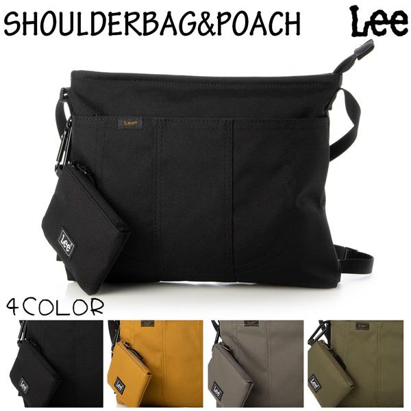 取寄品 リー Lee ライダースCORDURAポケット薄型スクエアショルダーバッグ ミニポーチ付き ...