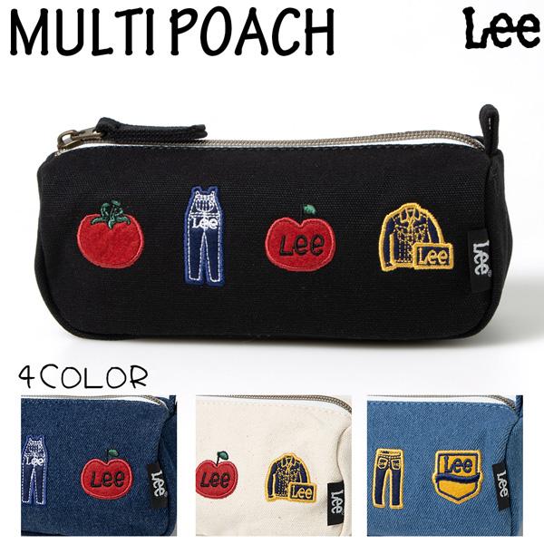 取寄品 リー Lee キャンバスワッペン刺繍マルチポーチ ペンケース 筆箱 小物入れ 文房具入れ レ...