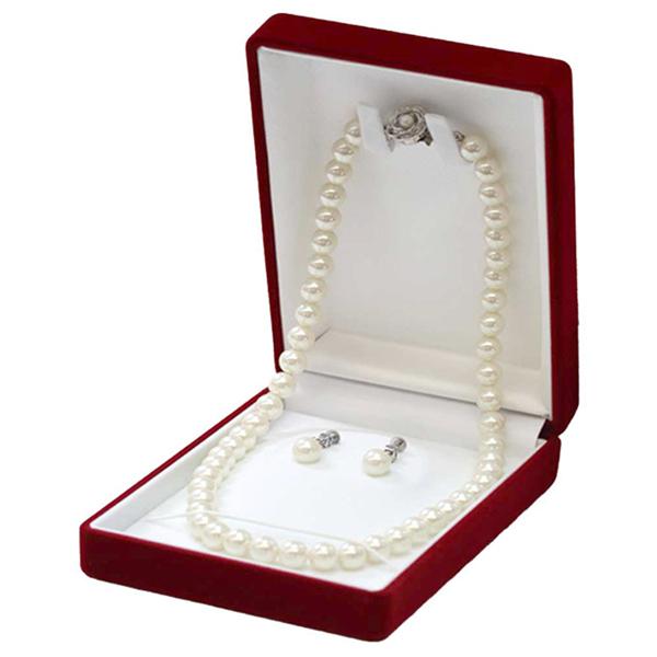 取寄品 ジュエリー NPS-001WH パールネックレス&amp;イヤリングセット 貝パール ネックレス イ...