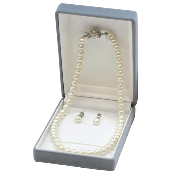 取寄品 ジュエリー NPSC-002WH パールネックレス&amp;イヤリングセット ガラスパール ネックレ...