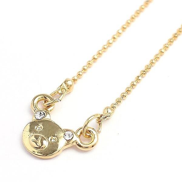 タイニーベアのラインストーンネックレス ゴールドプレートのくまモチーフがチャームになった可愛いネック...