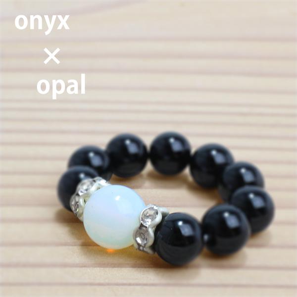 天然石 オパール オニキス リング パワーストーン SS019 指輪 アクセサリー ジュエリー フリ...