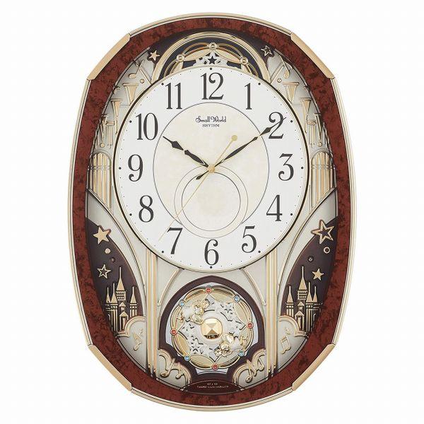 取寄品 正規品 RHYTHM リズム時計 4MN513RH23 電波からくり時計 スモールワールドノ...