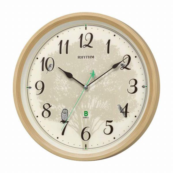 取寄品 正規品 RHYTHM リズム時計 8MN409SR06 報時時計 日本野鳥の会 四季の野鳥 ...