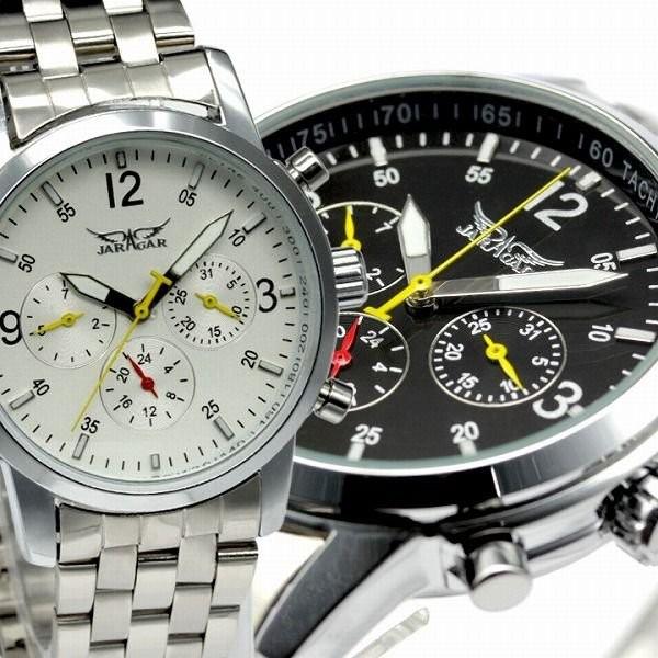 JARAGAR自動巻き腕時計ジャラガーBCG95ミッドサイズケースにデイデイト機能搭載/日付カレンダ...