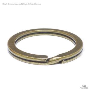 ゴールドブラス(真鍮) 鏡面仕上げ 32mm フラット/平型二重カン パーツ