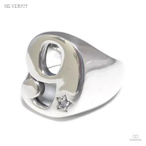 ナンバー”7” 数字デザイン ジルコニア埋込み シルバーリング /シルバー
