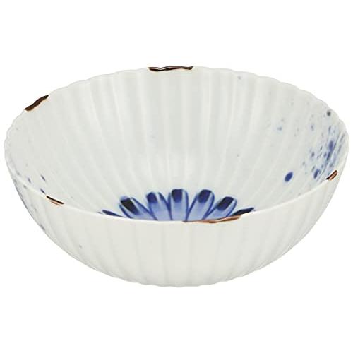 浜陶 有田焼 菊割小鉢 小皿 皿 12cm 染花絵 福泉窯 日本製 183591 ホワイト