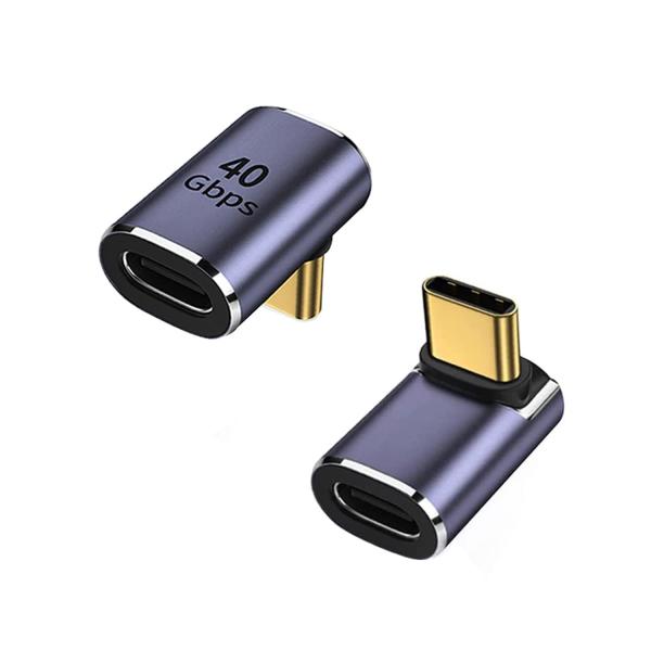 USB 4 L字 Type C変換アダプタ、オス転メス2個入、USB 4.0高速充電PD充電100 ...