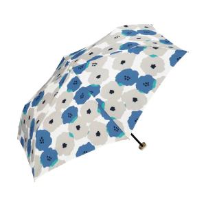 Wpc. 雨傘 折りたたみ傘 ピオニ ミニ ブルー 50cm レディース 晴雨兼用 フック付き 収納袋 大きく開く 持ち運びに便利 花柄 北欧 レトロ｜vastforest