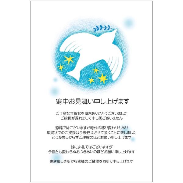 [メイドインたんたん] 寒中見舞いはがき 年賀状じまい 文章 10枚入年賀状をやめる文章印刷済み (...