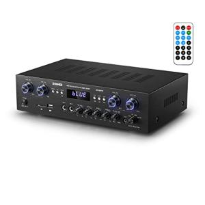 Donner パワーアンプ Bluetooth5.0 オーディオアンプ 最大出力440W オーディオステレオレシーバー USB/SD/FM/2MicI