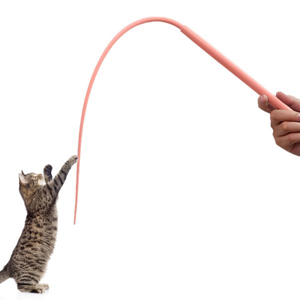 猫 おもちゃ ネズミのしっぽ シリコン製 猫の杖 柔らかい 猫用おもちゃ 釣り竿 ねこじゃらし 取外...