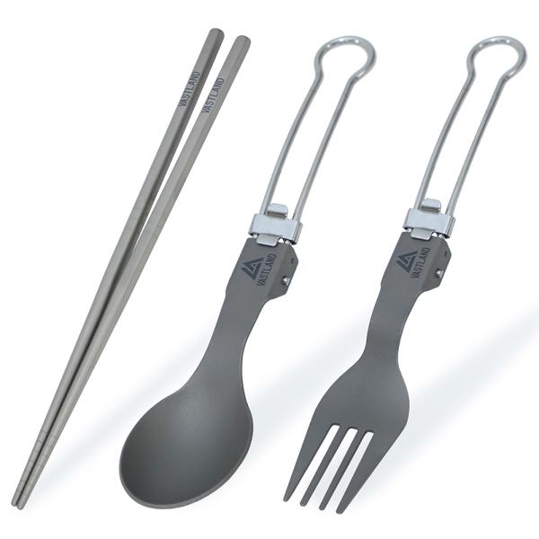VASTLAND チタンカトラリー 箸 スプーン フォーク 3点セット 爆買