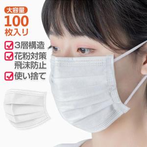 【翌日発送（日曜を除く）在庫あり】マスク 100枚（50枚入り×2箱）不織布マスク 3層構造 使い捨て 飛沫防止 花粉 対策 防護マスク 風邪予防 防塵