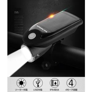 自転車ライト USB充電 ソーラー充電 LED...の詳細画像1
