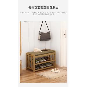 シューズラック 玄関ベンチ スツール 幅60c...の詳細画像3