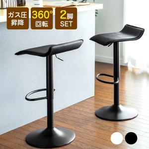 Reelyo　カウンターチェア　2脚セット　ブラック　回転昇降バースツール カウンターチェア 2脚セット 回転 昇降式 バーチェアー 高い背もたれ